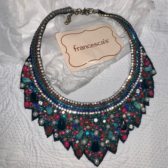 Colorful statement bib necklace (NWOT) - Picture 5 of 8